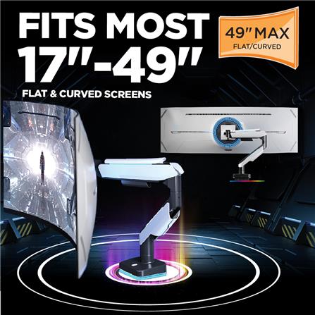 แขนจับจอมอนิเตอร์ ERGOTREND ROBOT 01 RGB สีขาว_4