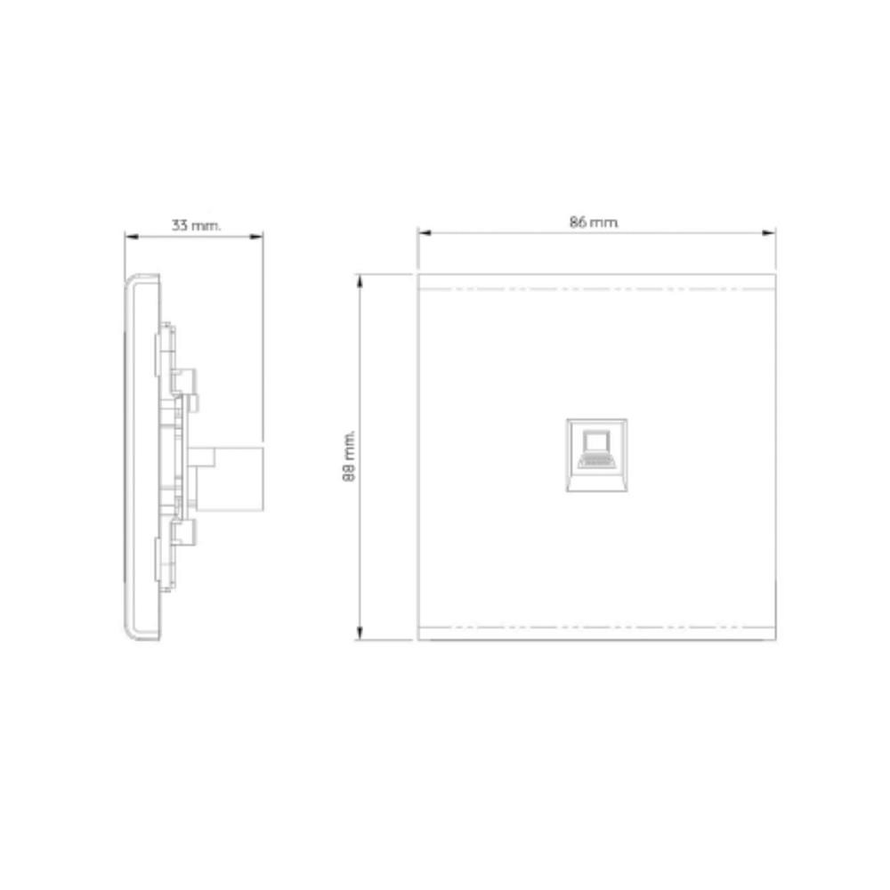 เต้ารับคอมพิวเตอร์ CAT6 SAHN D18-SL สีเงิน