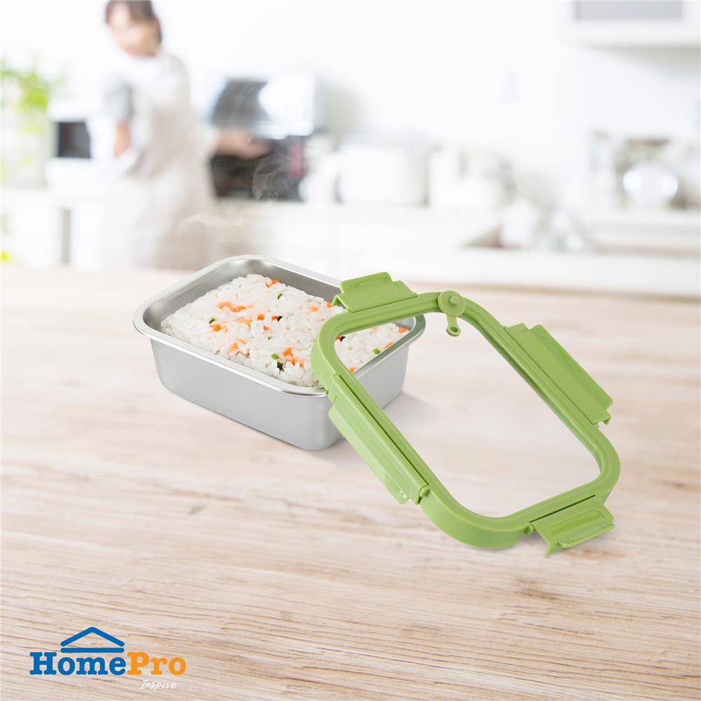 กล่องอาหารสเตนเลส KECH SHINEE 1.25 ลิตร สีเขียว