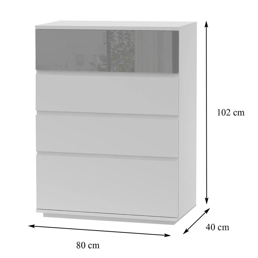 ตู้ลิ้นชัก 4 ลิ้นชัก FURDINI MEDIS HIGLOSS สีเทา