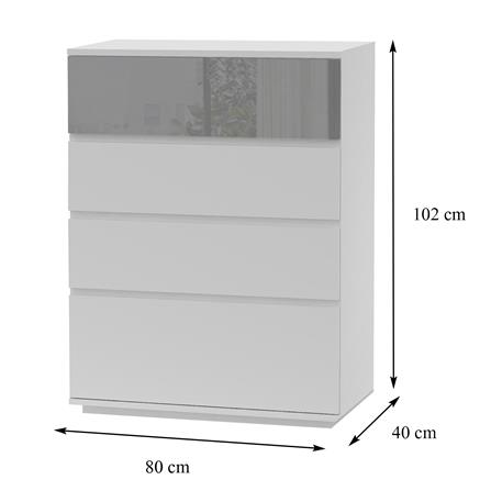 ตู้ลิ้นชัก 4 ลิ้นชัก FURDINI MEDIS HIGLOSS สีเทา_4
