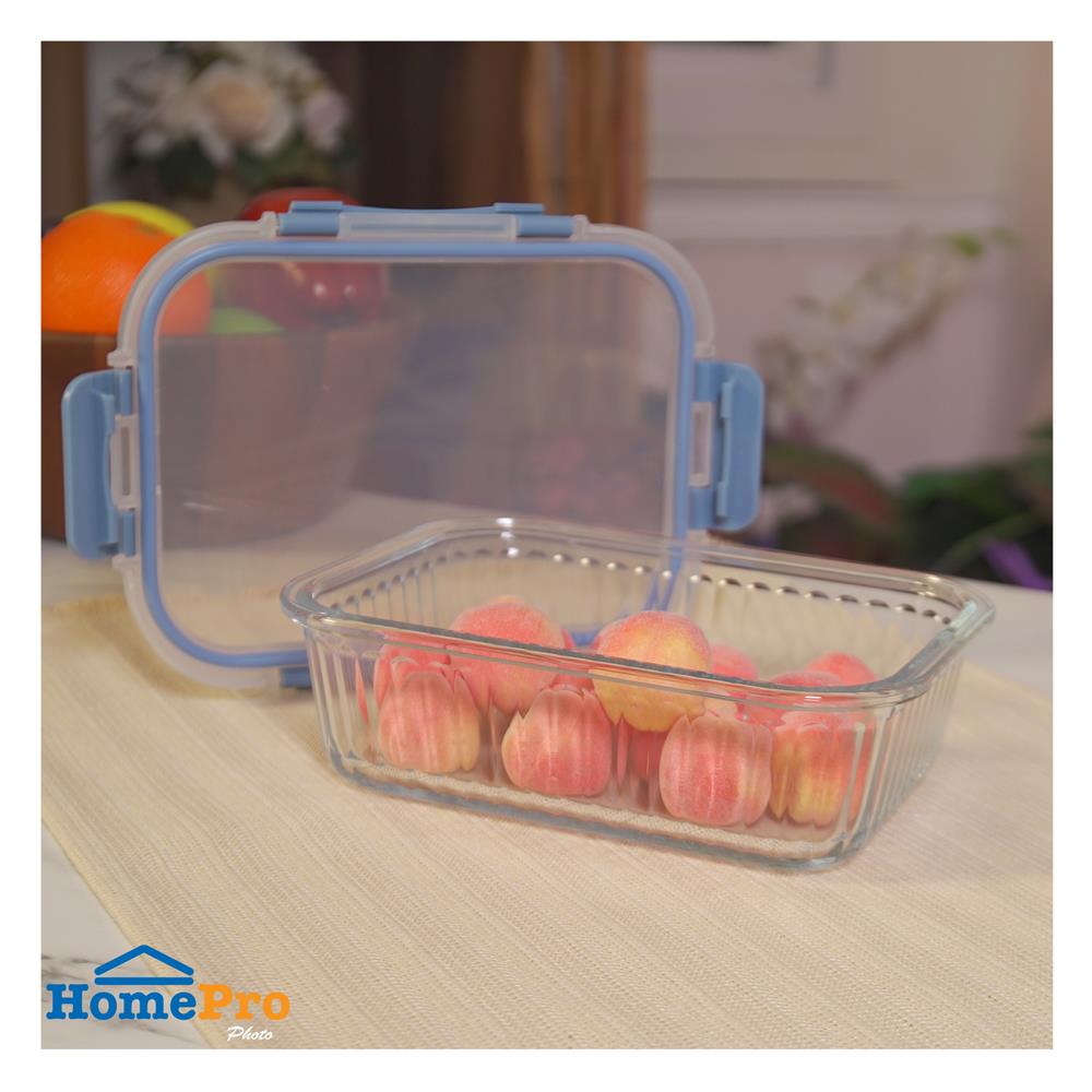 กล่องอาหารแก้ว KECH FROSTY 1.05 ลิตร สีฟ้า