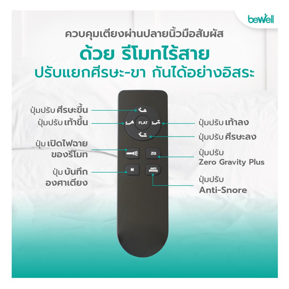 โครงเตียงปรับระดับ 6 ฟุต BEWELL ADJUSTABLE BED AB-01