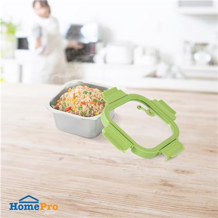 กล่องอาหารสเตนเลส KECH SHINEE 0.64 ลิตร สีเขียว_4