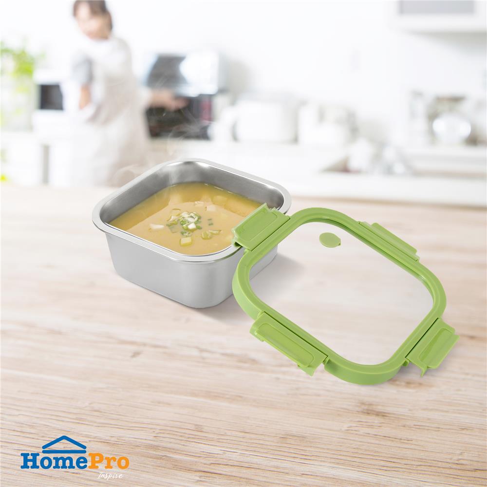 กล่องอาหารสเตนเลส KECH SHINEE 1.5 ลิตร สีเขียว