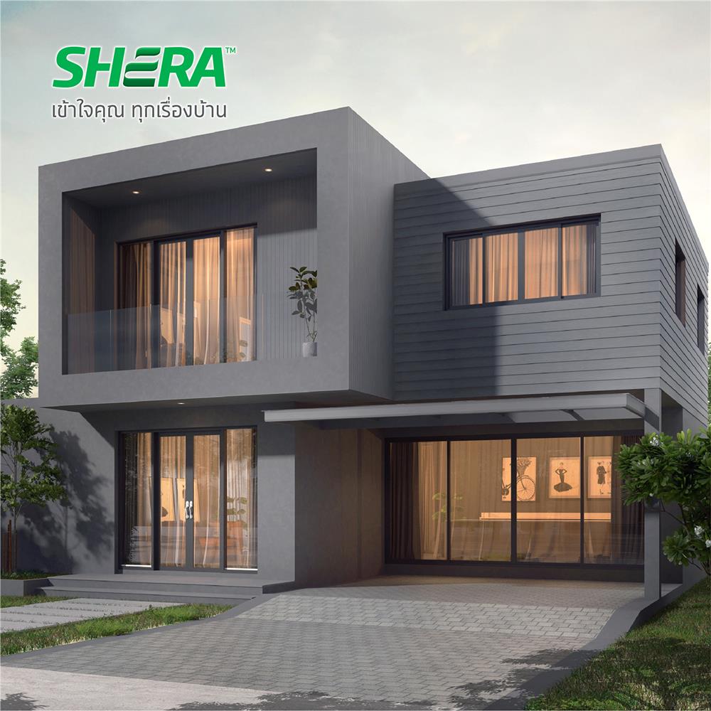 ไม้ฝา SHERA ขอบตรง ลายสัก 15X300X0.8 ซม. สีมิดไนท์ เกรย์