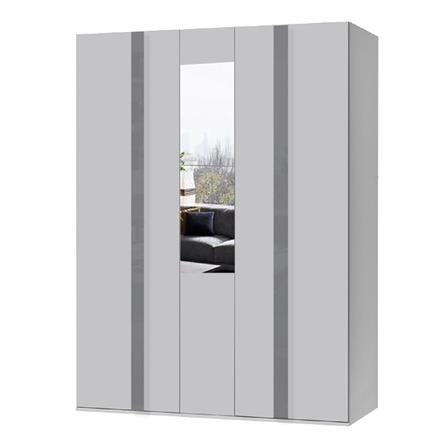 ตู้เสื้อผ้า 3 บานเปิด FURDINI MEDIS HG 150 ซม. สีเทา/กระจกเงา