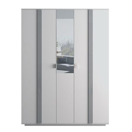 ตู้เสื้อผ้า 3 บานเปิด FURDINI MEDIS HG 150 ซม. สีเทา/กระจกเงา_1