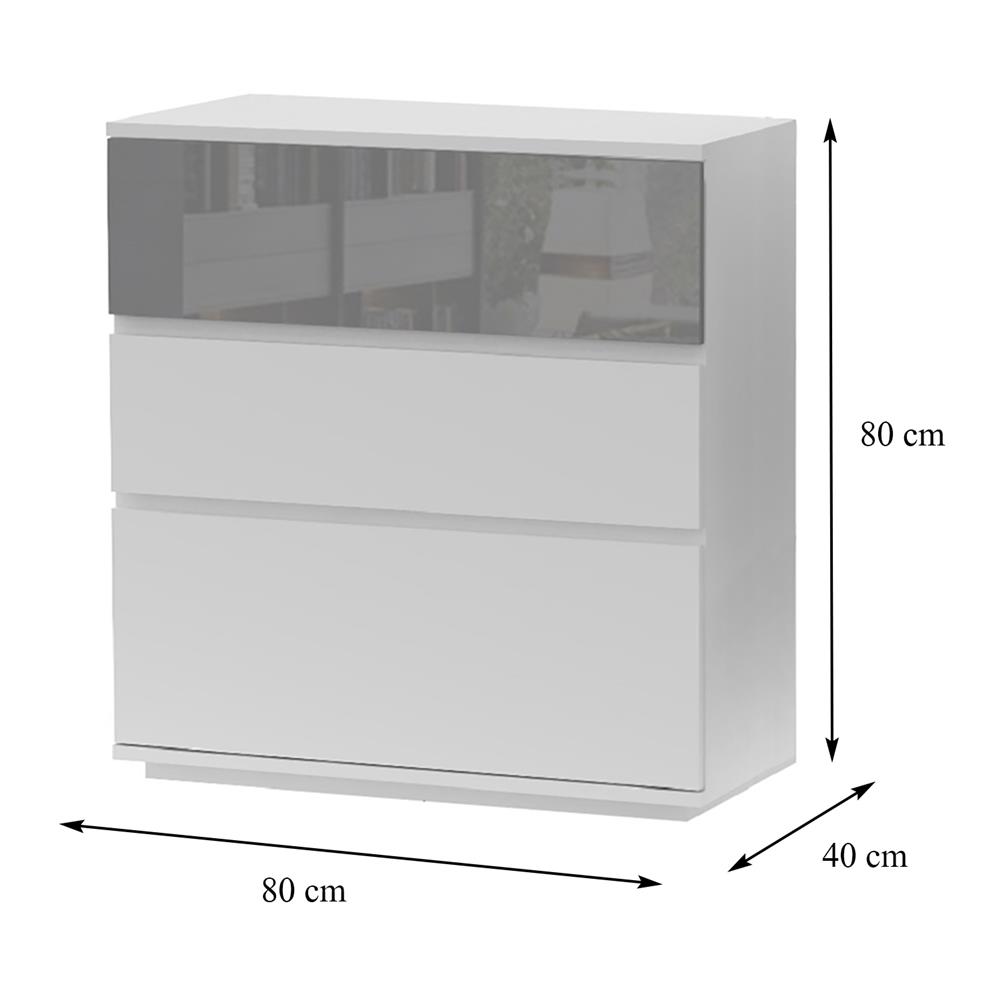 ตู้ลิ้นชัก 3 ลิ้นชัก FURDINI MEDIS HIGLOSS สีเทา