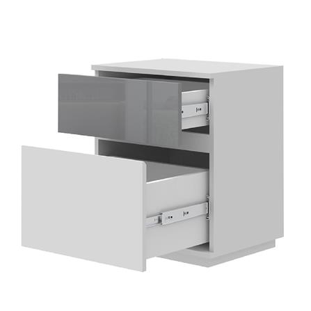 ตู้ข้างเตียง 2 ลิ้นชัก FURDINI MEDIS HIGLOSS สีเทา_2