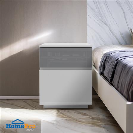 ตู้ข้างเตียง 2 ลิ้นชัก FURDINI MEDIS HIGLOSS สีเทา_3