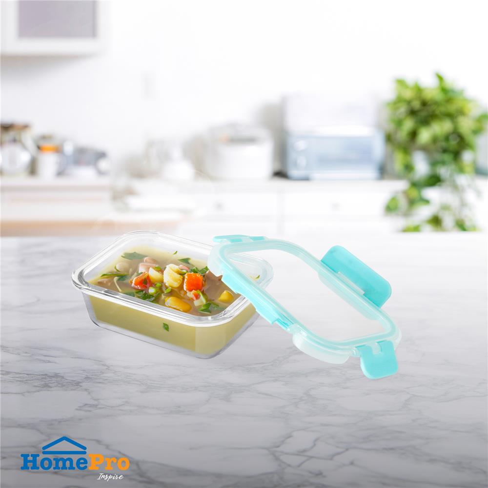 กล่องอาหารแก้ว KECH PURLA 0.37 ลิตร สีเขียว