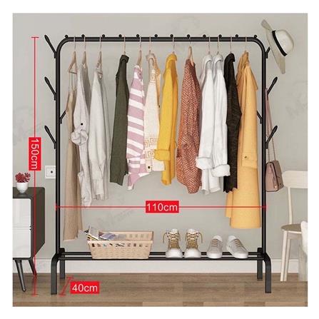 ราวตากผ้าพร้อมที่แขวน HANSEN BASIC 1.1 เมตร สีดำ_8