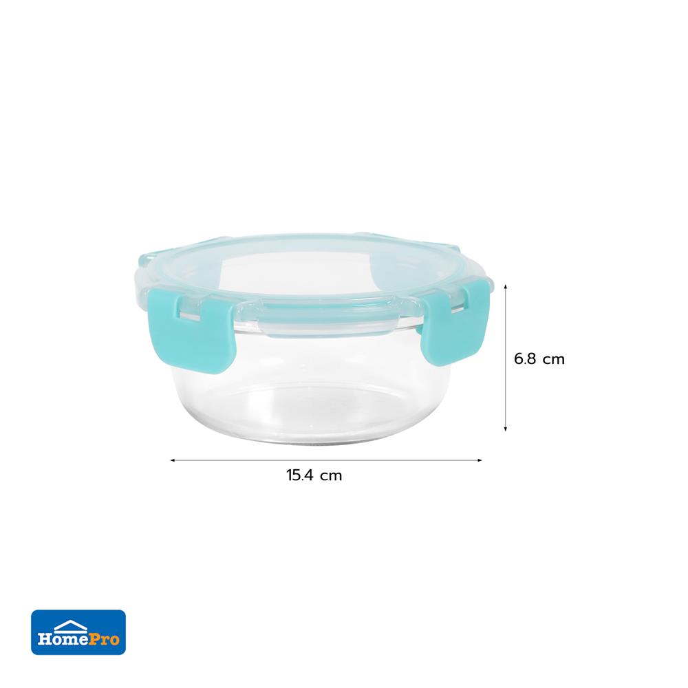 กล่องอาหารแก้วกลม KECH PURLA 0.65 ลิตร สีเขียว