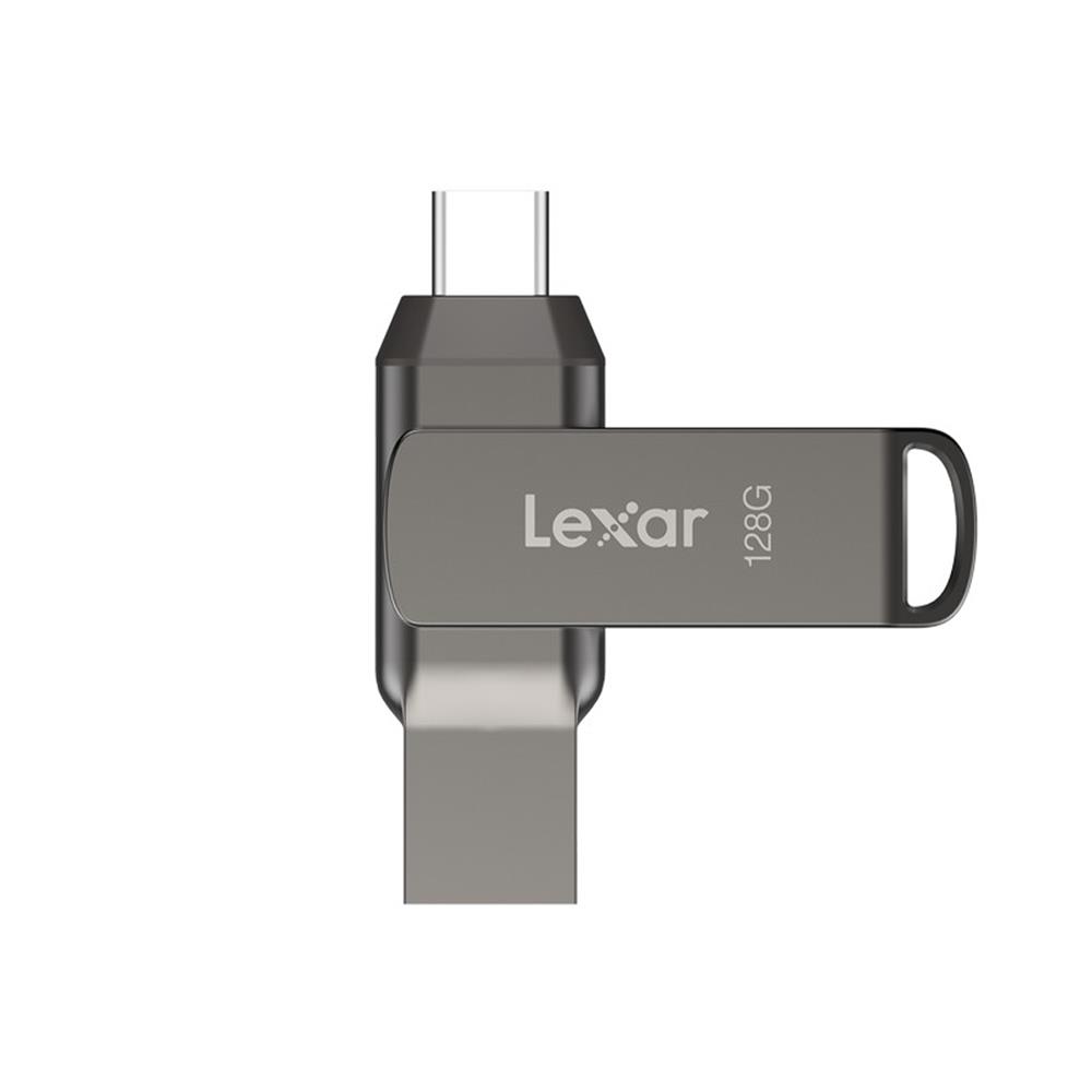 แฟลชไดร์ฟ 3.1 128GB LEXAR DUAL DRIVE D400 สีเงิน