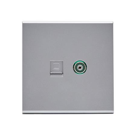 เต้ารับโทรทัศน์และคอมพิวเตอร์ CAT 6 SAHN D24 สีเงิน_0