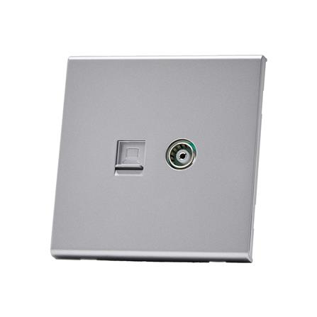 เต้ารับโทรทัศน์และคอมพิวเตอร์ CAT 6 SAHN D24 สีเงิน_2