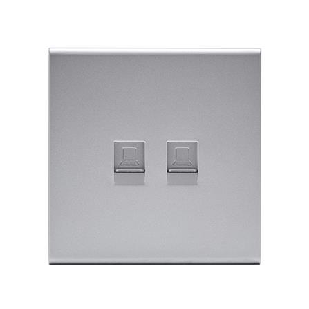 เต้ารับคอมพิวเตอร์คู่ CAT6 SAHN D37-SL สีเงิน