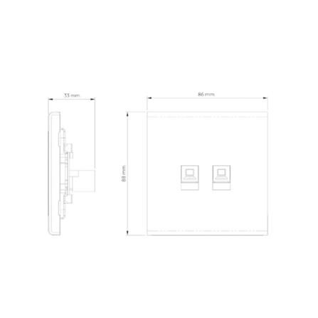 เต้ารับคอมพิวเตอร์คู่ CAT6 SAHN D37-SL สีเงิน_3