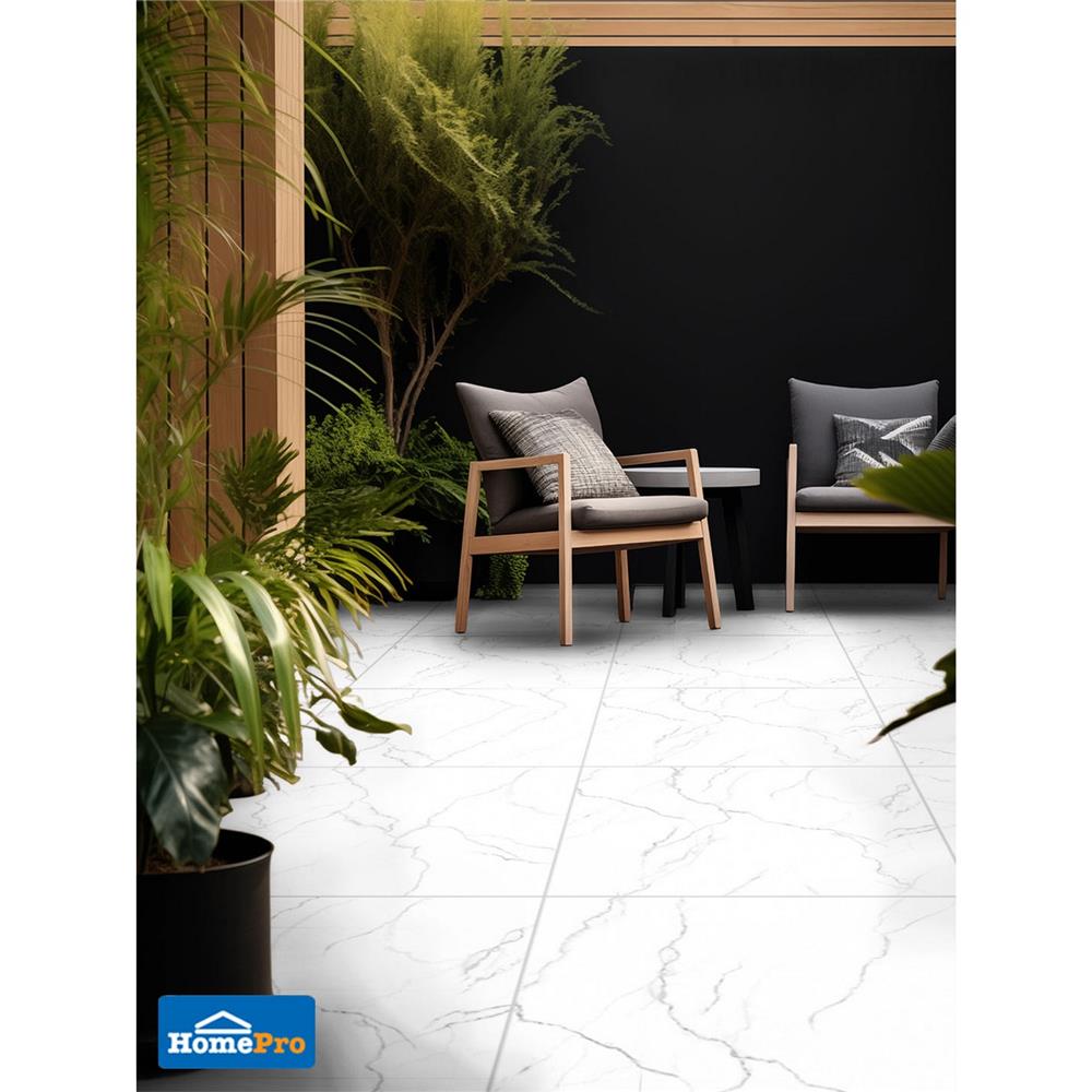 กระเบื้องพื้นพอร์ซเลน 60x60 ซม. TARA พอลล่า ขาว A 1.44 ตร.ม.