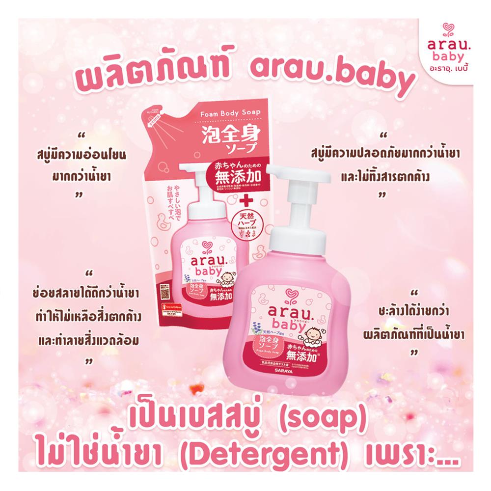 รีฟิลโฟมอาบน้ำและสระผม 2 IN 1 ARAU BABY 400 มล.
