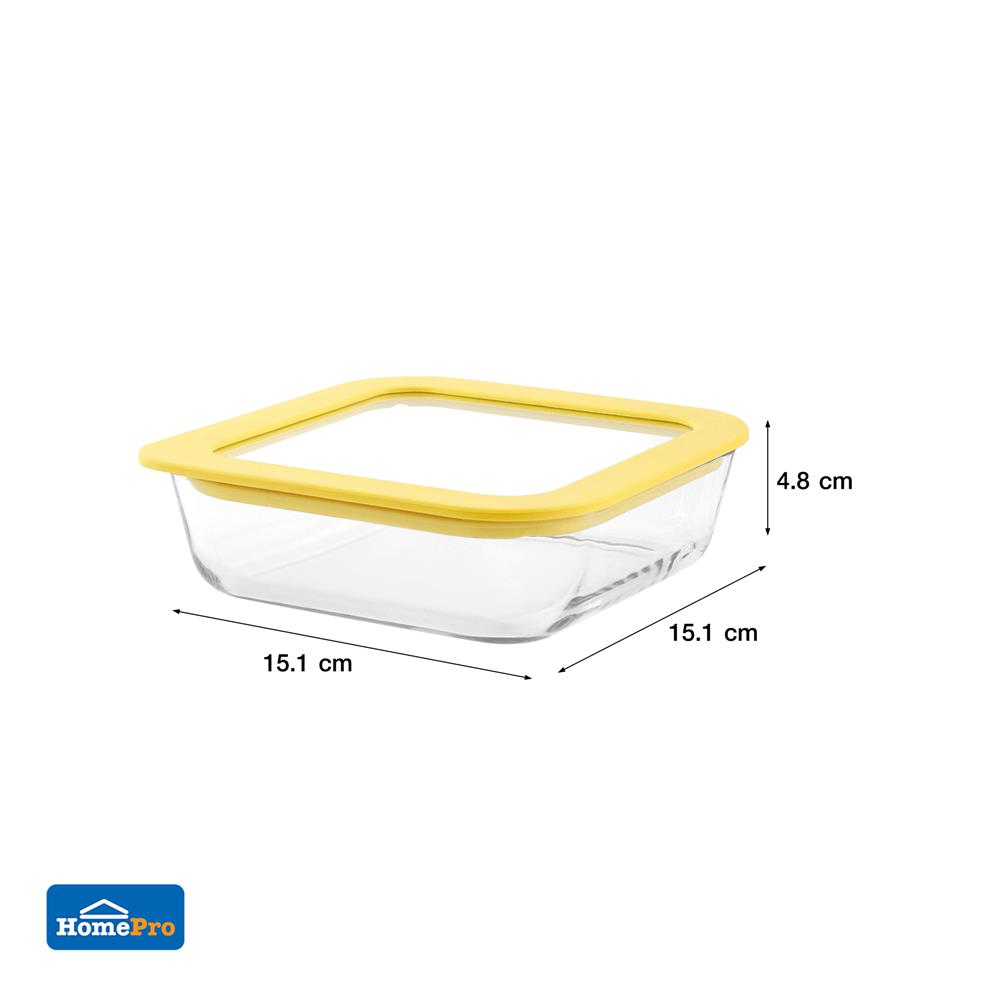 กล่องอาหารแก้ว KECH HOLA 0.61 ลิตร สีเหลือง