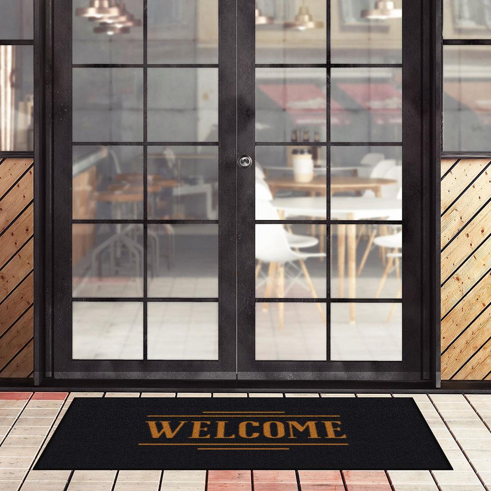 พรมเช็ดเท้าดักฝุ่น KLEEN-TEX WELCOME 70X150 ซม. สีดำ