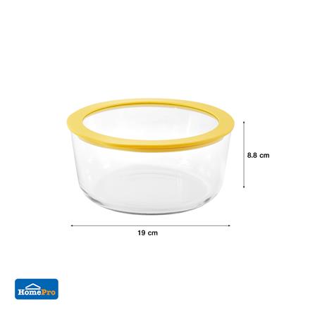 กล่องอาหารแก้วกลม KECH HOLA 1.652 ลิตร สีเหลือง_5