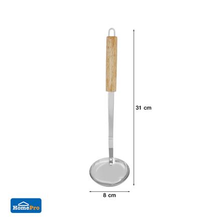 กระบวยกลม 31 ซม. KECH SS ด้ามไม้_7