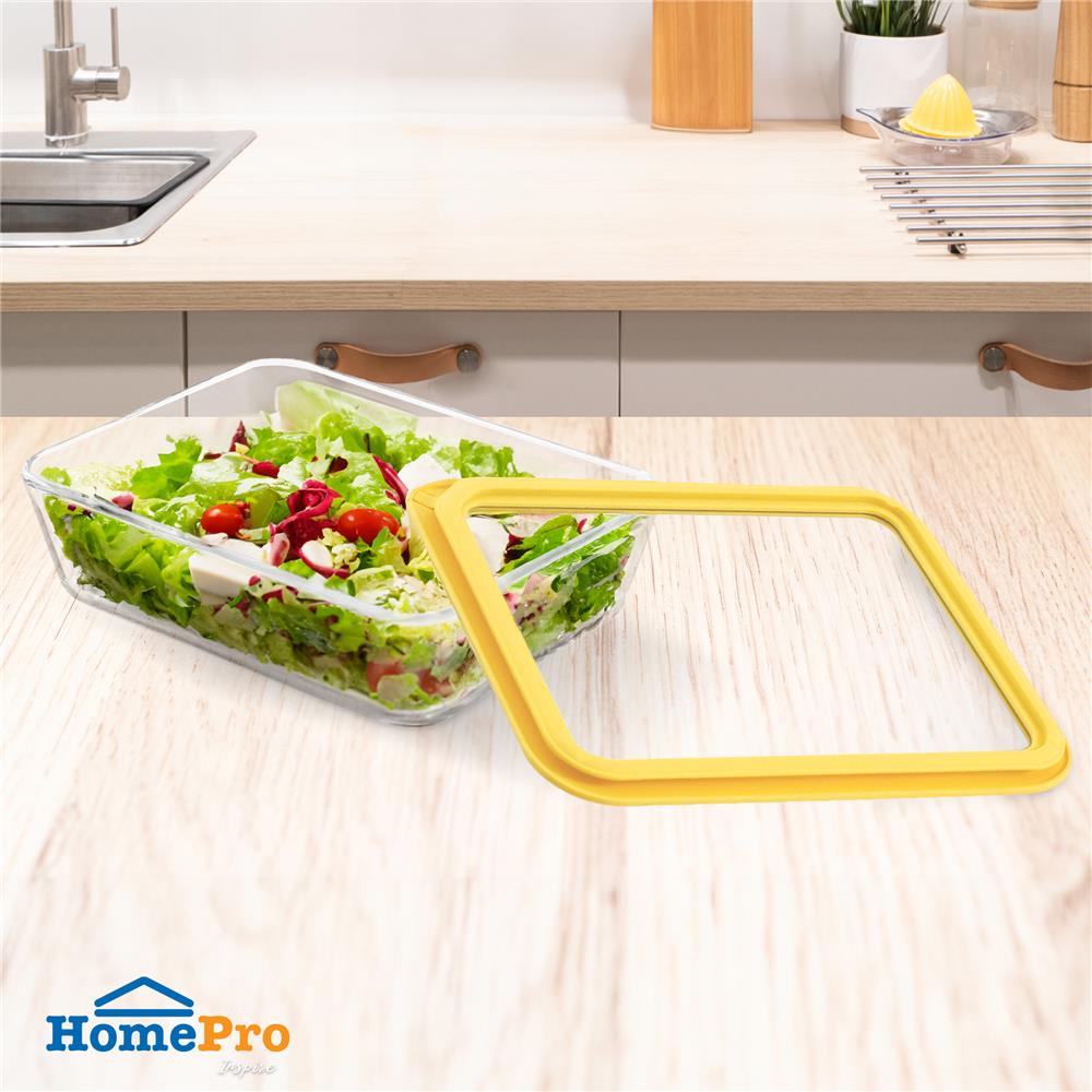 กล่องอาหารแก้ว KECH HOLA 1.4 ลิตร สีเหลือง