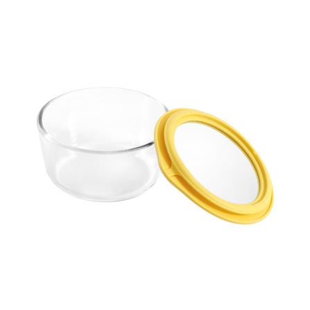 กล่องอาหารแก้วกลม KECH HOLA 0.472 ลิตร สีเหลือง_1