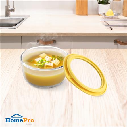 กล่องอาหารแก้วกลม KECH HOLA 0.472 ลิตร สีเหลือง_3