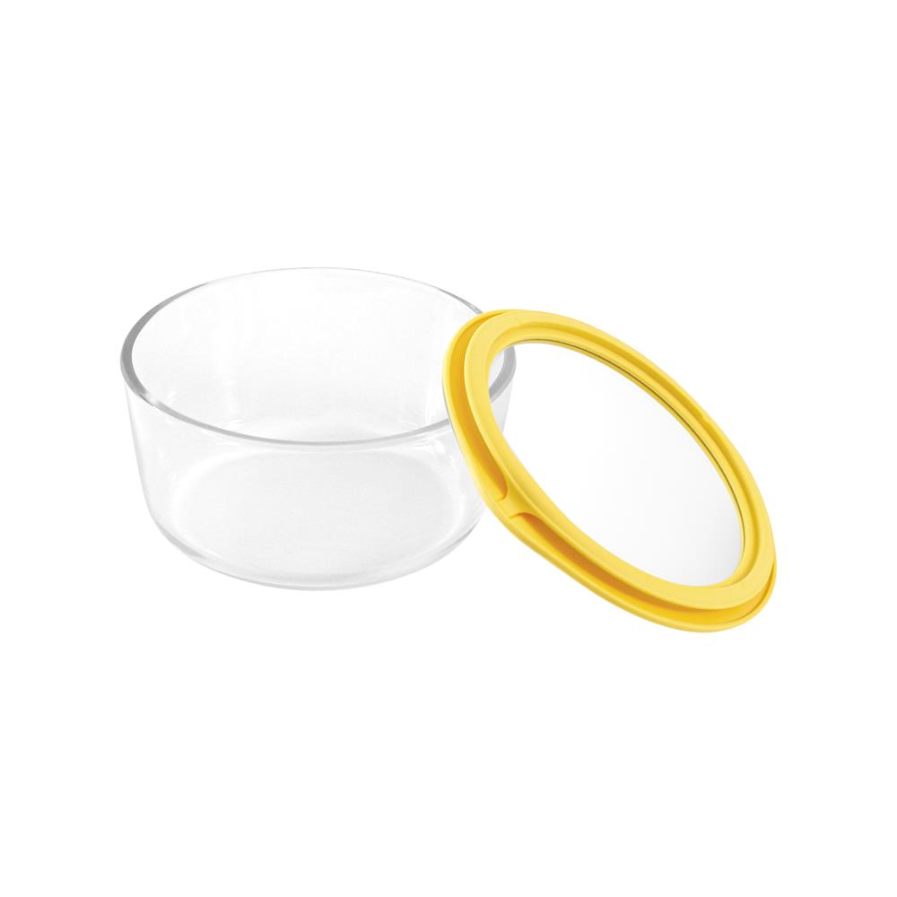 กล่องอาหารแก้วกลม KECH HOLA 0.944 ลิตร สีเหลือง