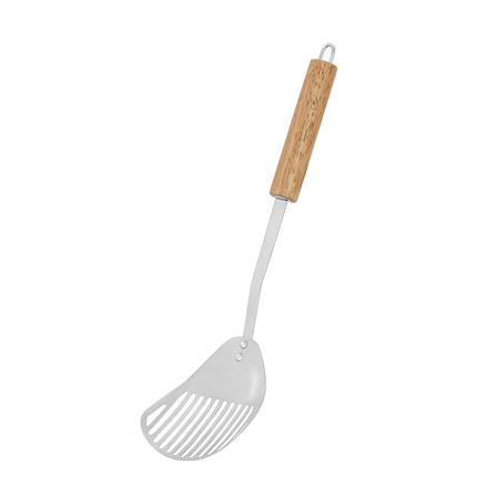 ตะหลิว SHELL มีร่อง 34 ซม. KECH SS ด้ามไม้_1