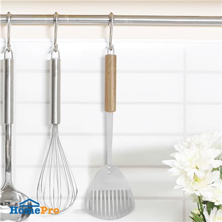 ตะหลิว SHELL มีร่อง 34 ซม. KECH SS ด้ามไม้_4