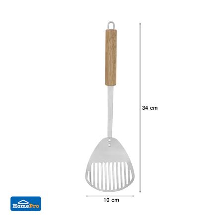 ตะหลิว SHELL มีร่อง 34 ซม. KECH SS ด้ามไม้_5