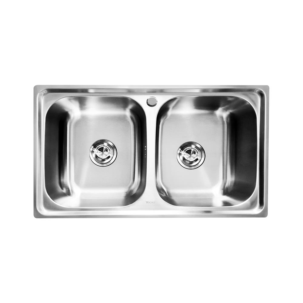ซิงค์ฝัง 2 หลุม TECNOSTAR 8050 SS สีเงิน