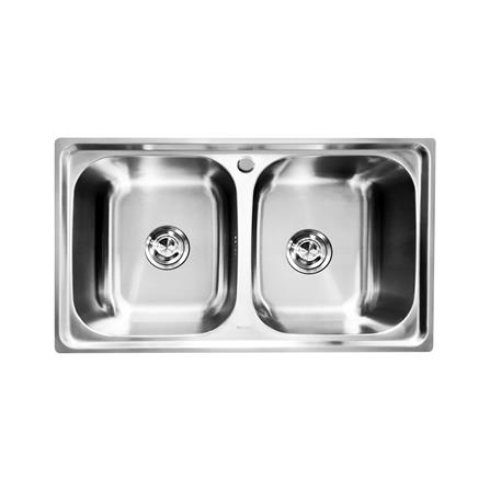 ซิงค์ฝัง 2 หลุม TECNOSTAR 8050 SS สีเงิน_0