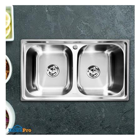 ซิงค์ฝัง 2 หลุม TECNOSTAR 8050 SS สีเงิน_2