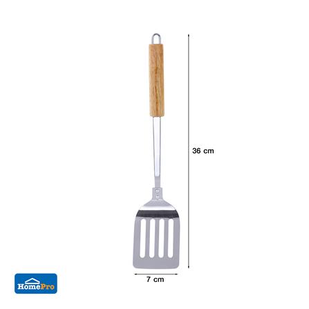 ตะหลิวเหลี่ยมมีร่อง 36 ซม. KECH SS ด้ามไม้_7