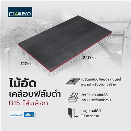 ไม้อัดเคลือบฟิล์มดำ CROBERN B15 ไส้บล็อก 120X240 ซม._3