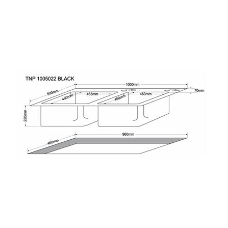 ซิงค์ฝัง 2 หลุม TECNOPLUS TNP 1005022 สีดำ_3