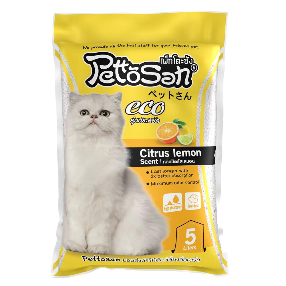 ทรายแมวเบนโทไนต์ PETTOSAN กลิ่นซิตรัสเลมอน 5 ลิตร_1