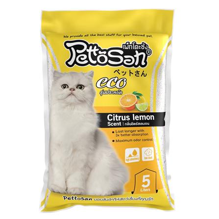 ทรายแมวเบนโทไนต์ PETTOSAN กลิ่นซิตรัสเลมอน 5 ลิตร