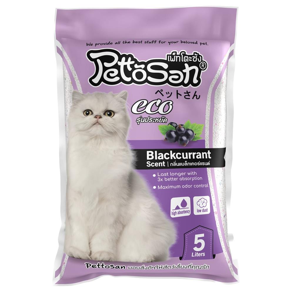 ทรายแมวเบนโทไนต์ PETTOSAN กลิ่นแบล็คเคอร์แรนท์ 5 ลิตร