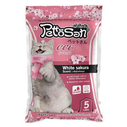ทรายแมวเบนโทไนต์ PETTOSAN กลิ่นไวท์ซากุระ 5 ลิตร