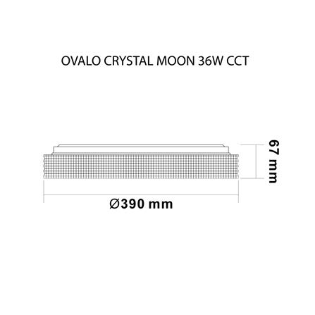 ไฟเพดาน LED SYLVANIA OVALO CRYSTAL MOON 15.35 นิ้ว 36 วัตต์ DAYLIGHT/COOL WHITE/WARM WHITE สีขาว_6