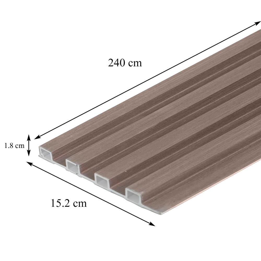 แผ่นผนัง PVC CROBERN PVC01 15.2X1.8X240 ซม. สีวอลนัท