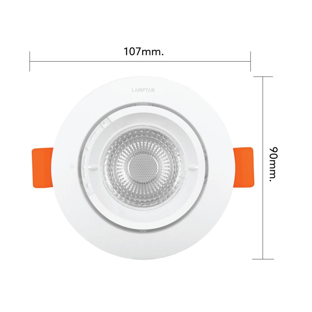 ดาวน์ไลท์ LED LAMPTAN MR16 FULL SET 3.5 นิ้ว 7 วัตต์ WARM WHITE สีขาว