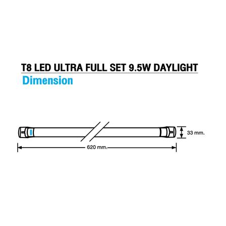 ชุดรางนีออน LED RACER T8 ULTRA FULL SET 9.5 วัตต์ DAYLIGHT_5